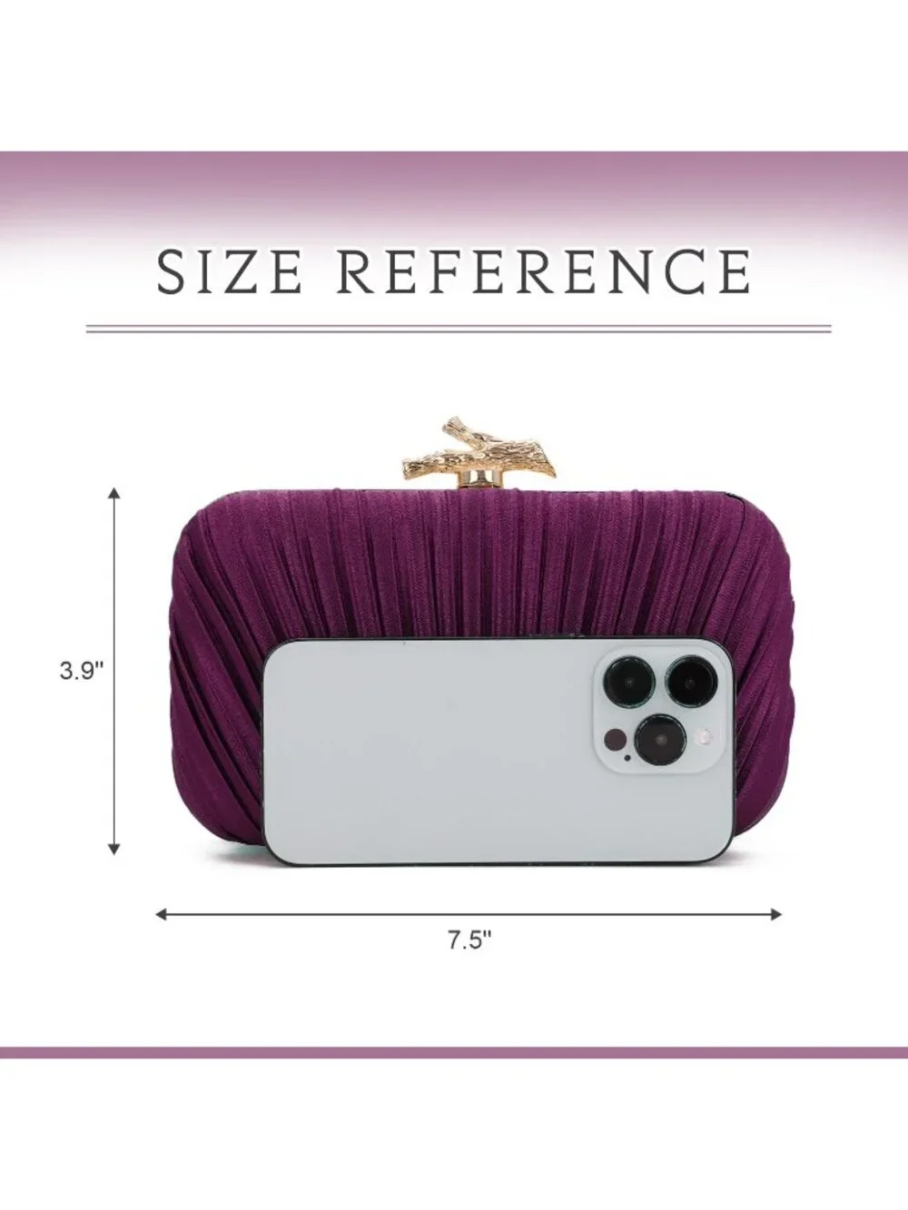 👜 Women's Purple Evening Bag Pleated Clutch Bag with Chain for Wedding Party